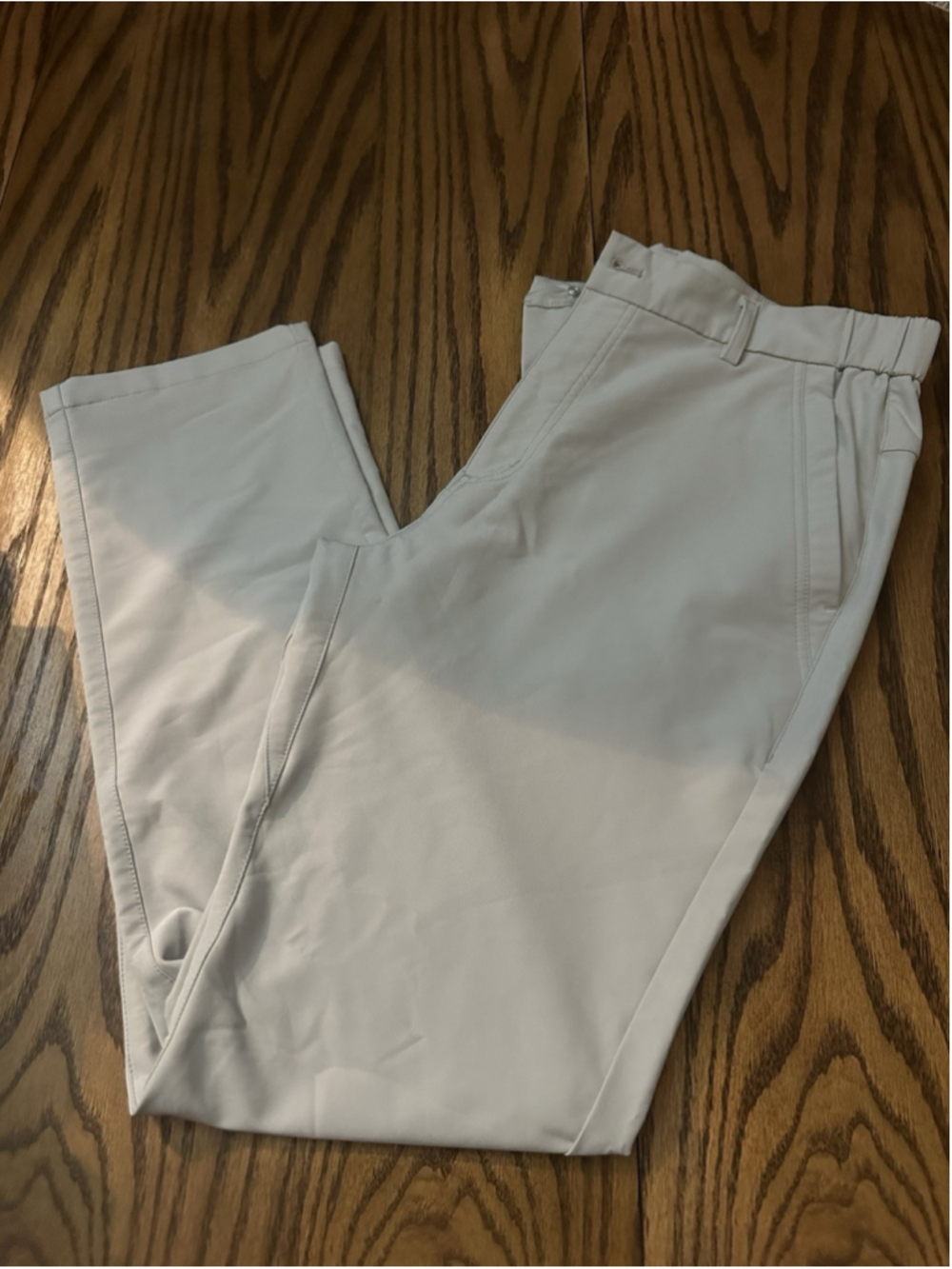 MAELREG Proflex Men's 34x32 Pants Beige Drawstring Elastic Waist Tapered